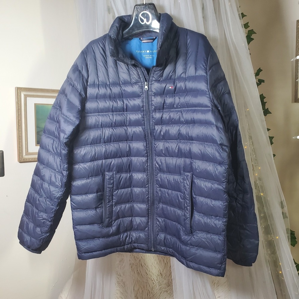 Tommy Hilfiger L/T Lightweight Down Puffer Jacket Packable Quilted Gorpcore Tall